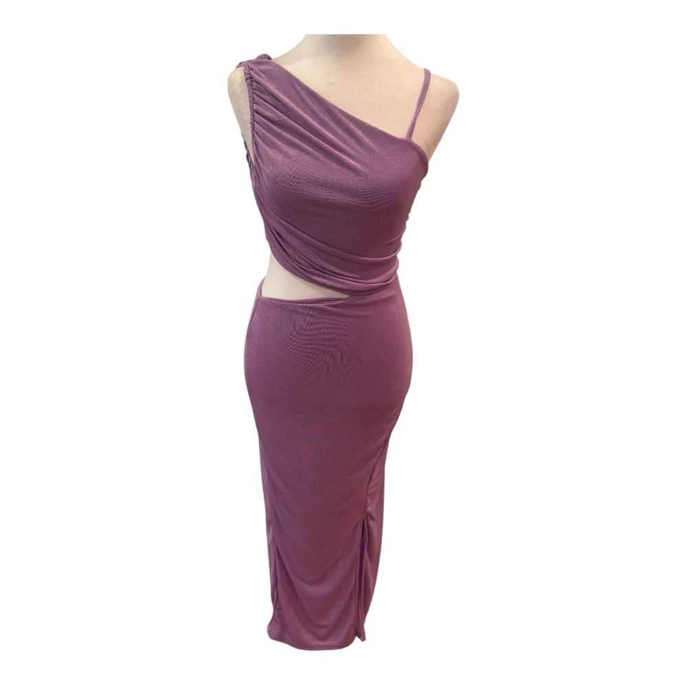 Elegant One Shoulder Dress in Mauve